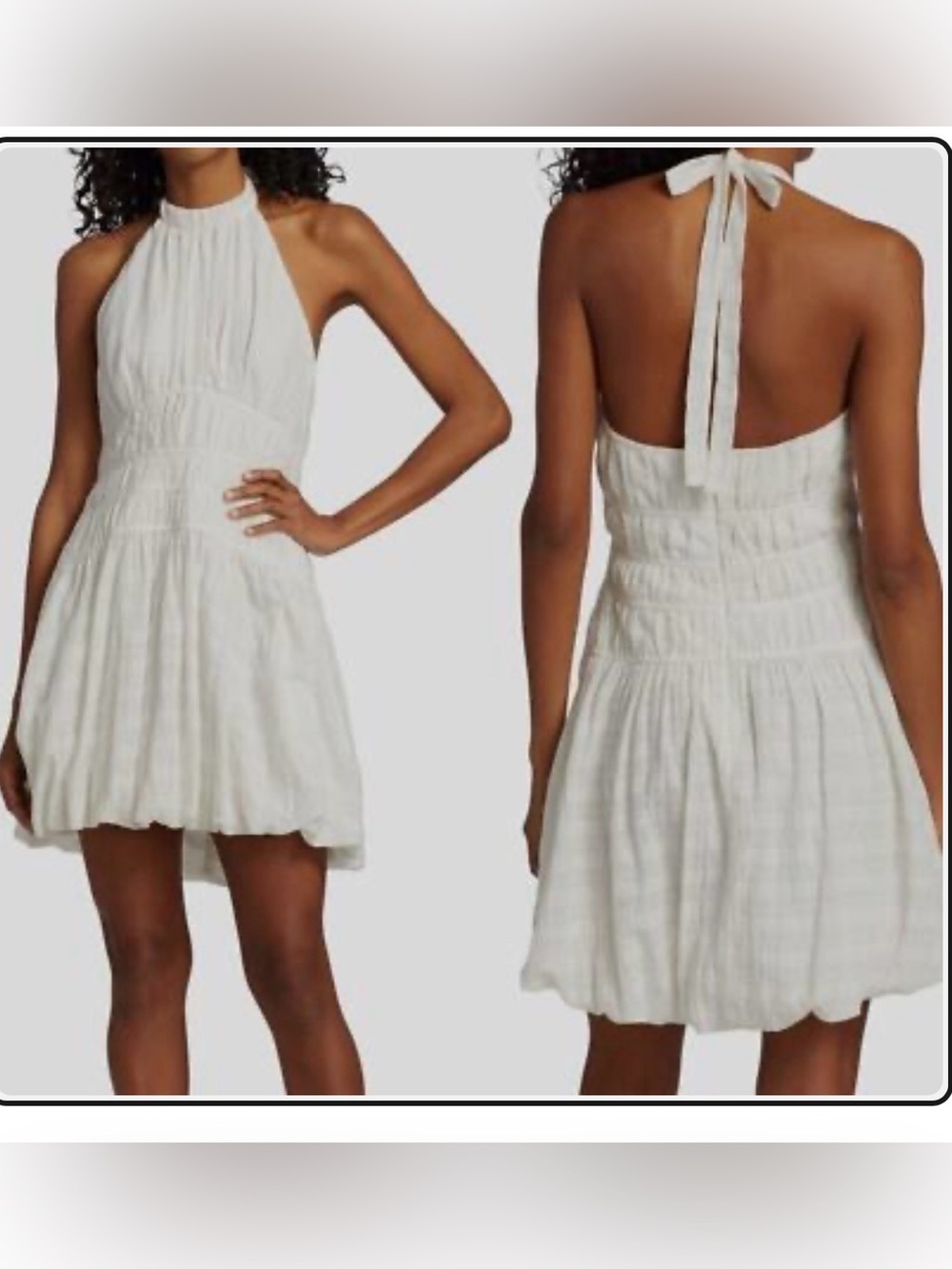 Jonathan Simkhai White Backless Halter Mini Dress